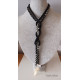 Lariat czarno-beżowy