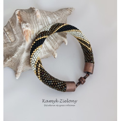 Bransoletka brązowo-kremowa