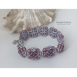 Bransoletka z fioletowymi kryształkami