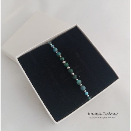 Bransoletka z kamieni naturalnych - malachit i apatyt