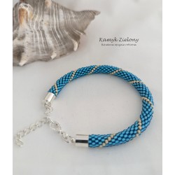 Bransoletka turkusowo-beżowa