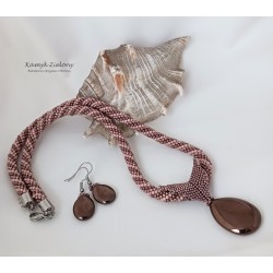 Komplet z brązowym hematytem - naszyjnik i kolczyki