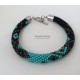 Bransoletka turkusowo-brązowa - wykończenia ze stali chirurgicznej