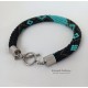 Bransoletka turkusowo-brązowa - wykończenia ze stali chirurgicznej