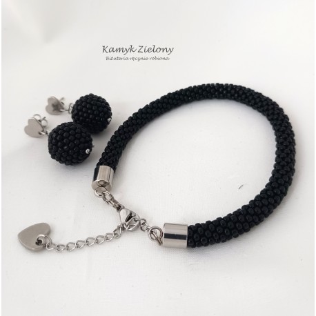 Komplet z serduszkami - bransoletka i kolczyki