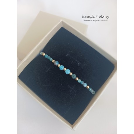 Apatyt i agat - bransoletka z kamieni naturalnych - mały rozmiar