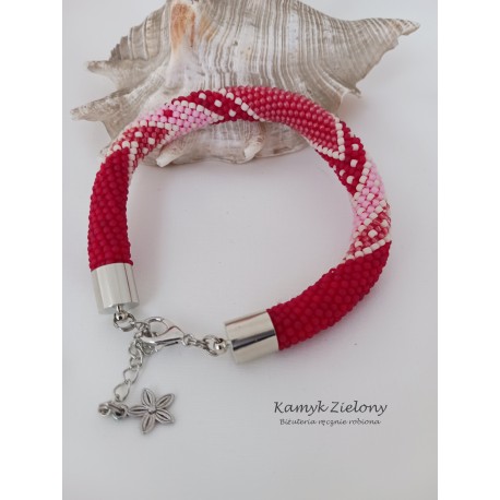 Bransoletka czerwono-różowa