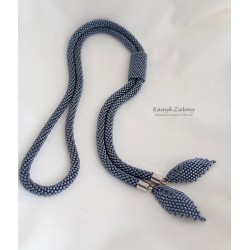 Hematytowy naszyjnik z opaską - wykończenia ze stali chirurgicznej