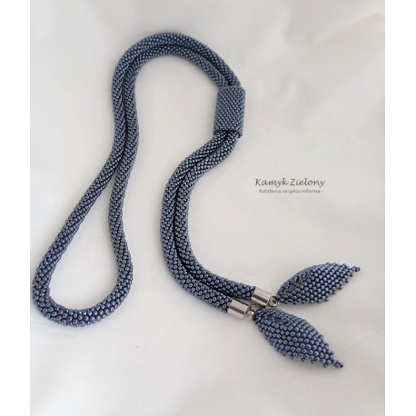 Hematytowy naszyjnik z opaską - wykończenia ze stali chirurgicznej