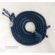 Komplet dark blue - lariat i bransoletka - wykończenia ze stali chirurgicznej