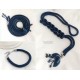 Komplet dark blue - lariat i bransoletka - wykończenia ze stali chirurgicznej