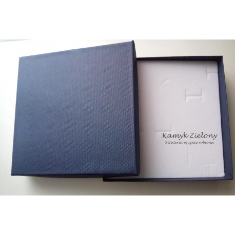 Pudełko duże - na komplet biżuterii - granatowe