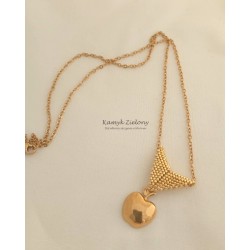 Złote jabłuszko na łańcuszku - stal szlachetna