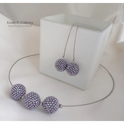 Komplet - naszyjnik z kuleczkami i kolczyki