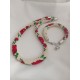 Komplet  - naszyjnik i bransoletka w czerwone róże