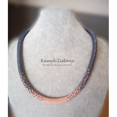 Naszyjnik cieniowany hematytowo-różowy