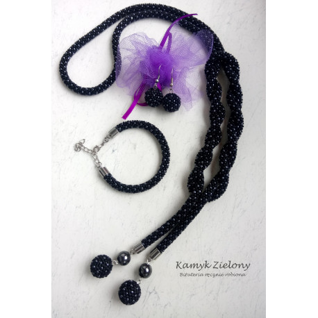 Komplet czarno-hematytowy