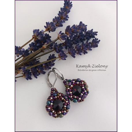 Kolczyki z kryształkami, fioletowe Kolczyki z kryształkami, fioletowe